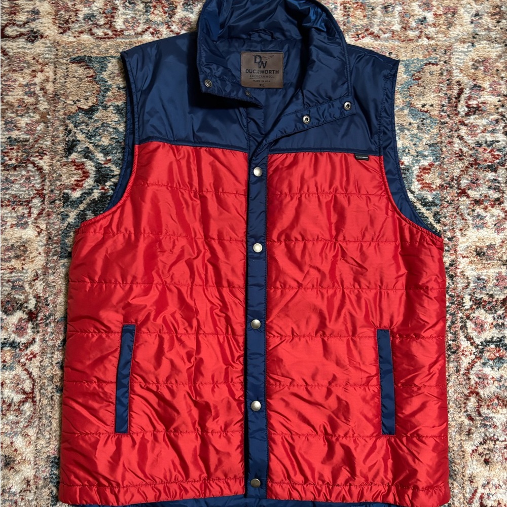 Duckworth Wool Red and Blue Quilted Vest